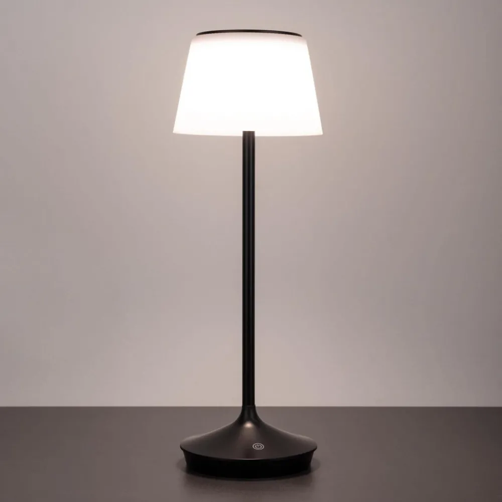 Näve Solcellelamper > Emmi LED-bordlampe, solcelle, CCT, opladelig, sort