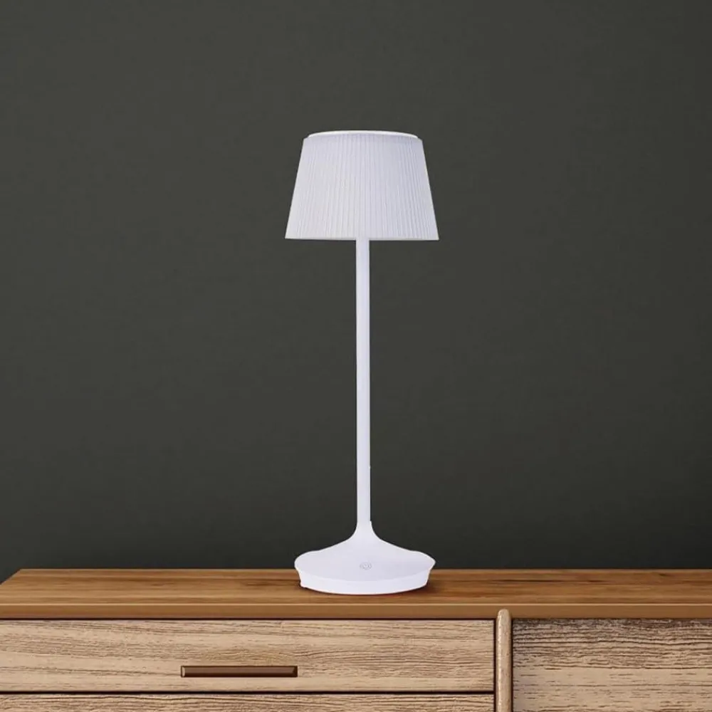 Näve Solcellelamper > Emmi LED-bordlampe, solcelle, CCT, opladelig, hvid