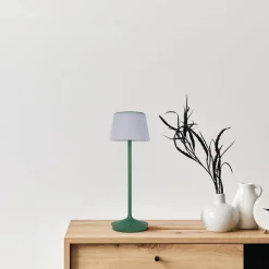 Näve Solcellelamper > Emmi LED-bordlampe, solcelle, CCT, opladelig, grøn
