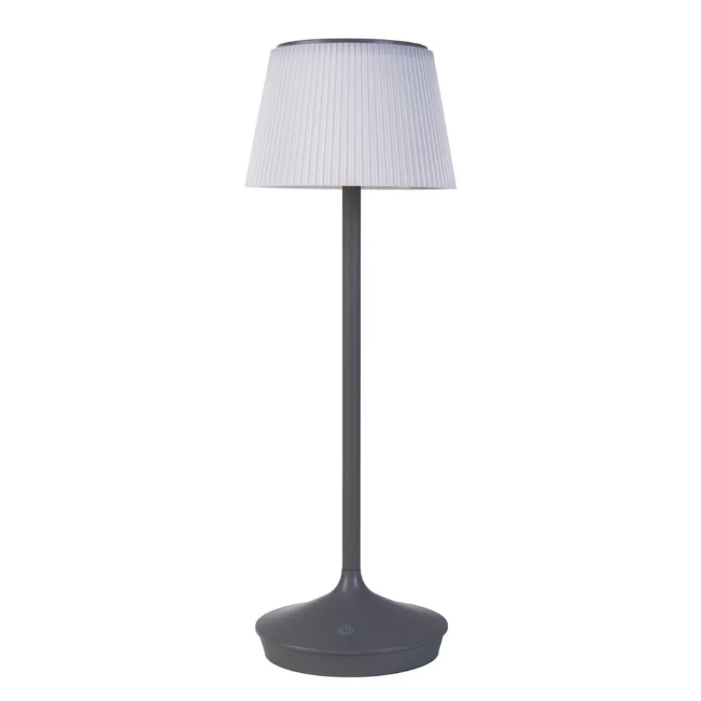Solcellelamper ^ Näve Emmi LED-bordlampe, solcelle, CCT, opladelig, grå