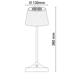 Solcellelamper ^ Näve Emmi LED-bordlampe, solcelle, CCT, opladelig, grå