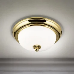 ORION Loftlamper > Empire loftlampe, Ø 26,5 cm, guld, matteret opalglas