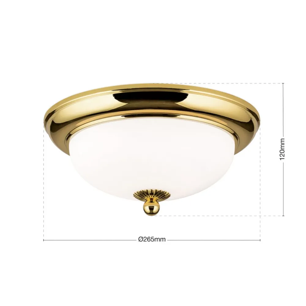ORION Loftlamper > Empire loftlampe, Ø 26,5 cm, guld, matteret opalglas