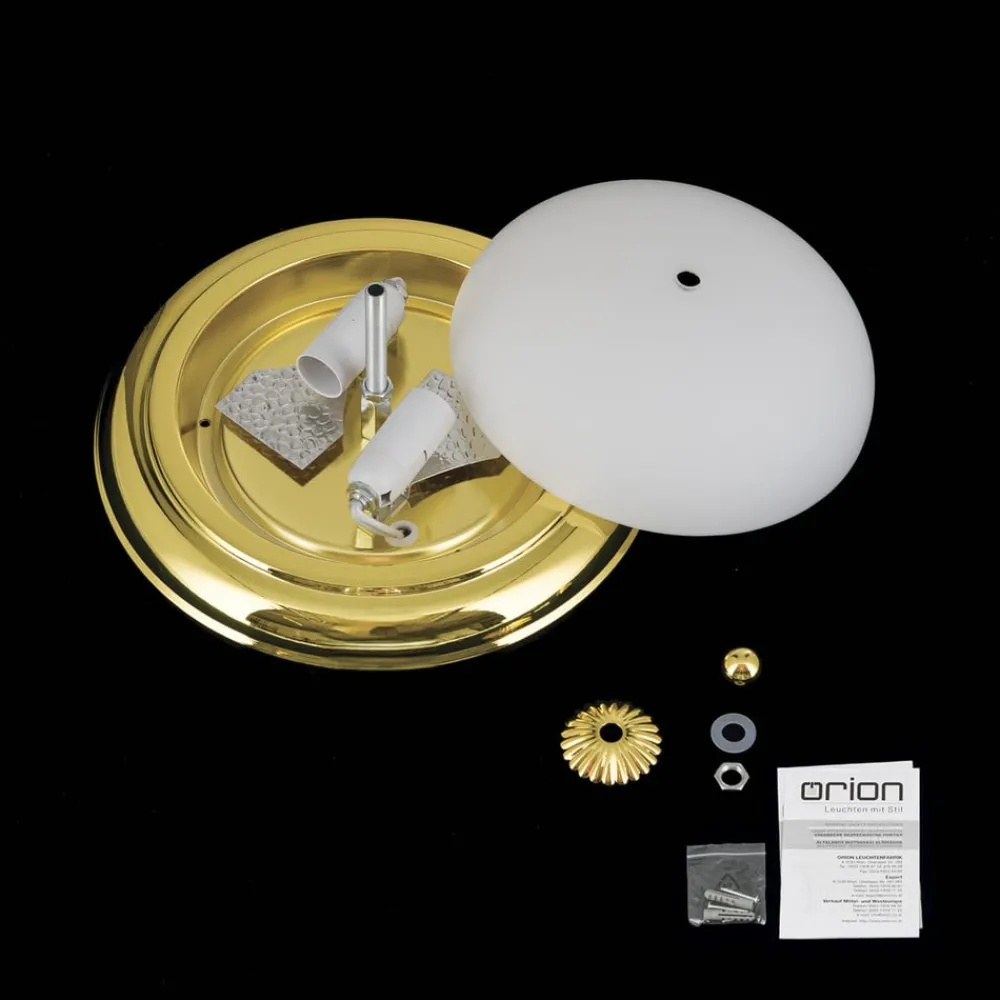 ORION Loftlamper > Empire loftlampe, Ø 26,5 cm, guld, matteret opalglas