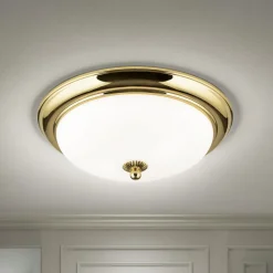 Gang|Loftlamper ^ ORION Empire loftlampe, Ø 35,5 cm, guld, matteret opalglas