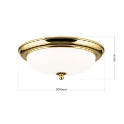 Gang|Loftlamper ^ ORION Empire loftlampe, Ø 35,5 cm, guld, matteret opalglas