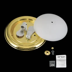 Gang|Loftlamper ^ ORION Empire loftlampe, Ø 35,5 cm, guld, matteret opalglas