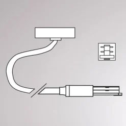 Skinnesystem ^ Molto Luce Endetilkobling Volare, kabel 2 m, baldakin, alu