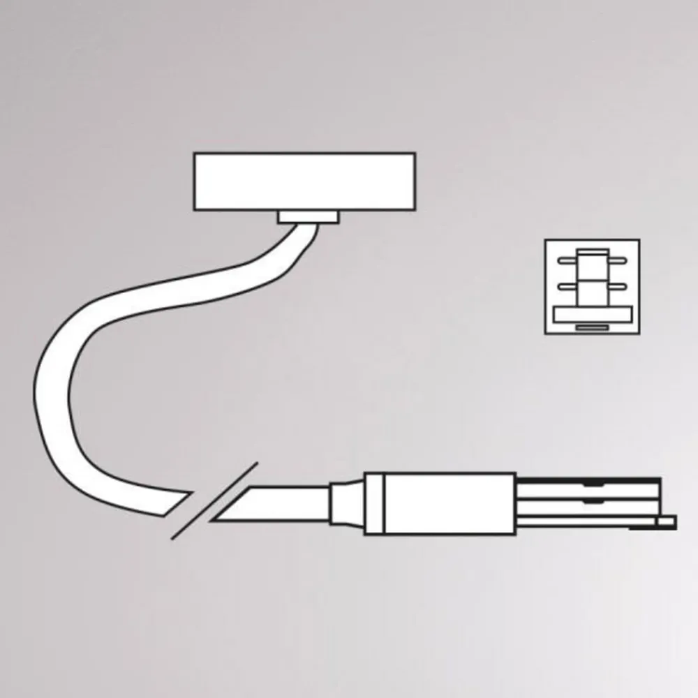 Skinnesystem ^ Molto Luce Endetilkobling Volare, kabel 2 m, baldakin, alu
