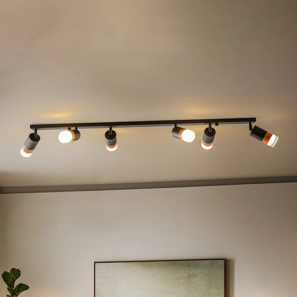 Envostar Loftlamper|Spotlights > Fida loftspot, 6 lyskilder, sort