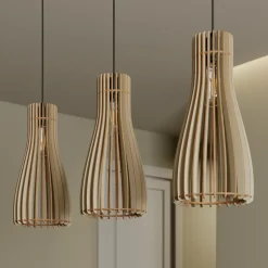 Bæredygtige Lamper|Pendellamper ^ Envostar Furn pendel, birkekrydsfiner, 3fl