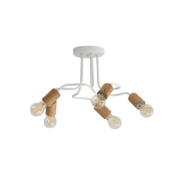 Envostar Loftlamper > Joiy loftslampe 5-lys fordelt hvid/træ