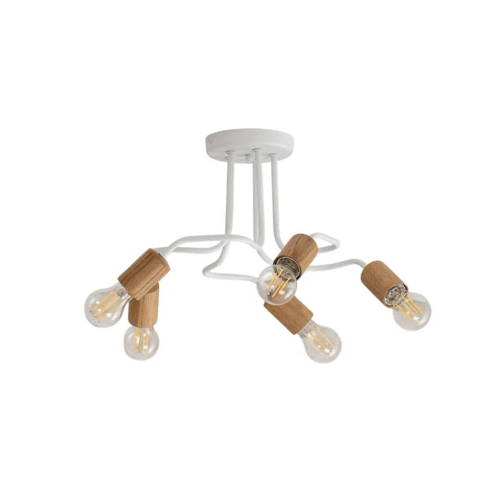 Envostar Loftlamper > Joiy loftslampe 5-lys fordelt hvid/træ