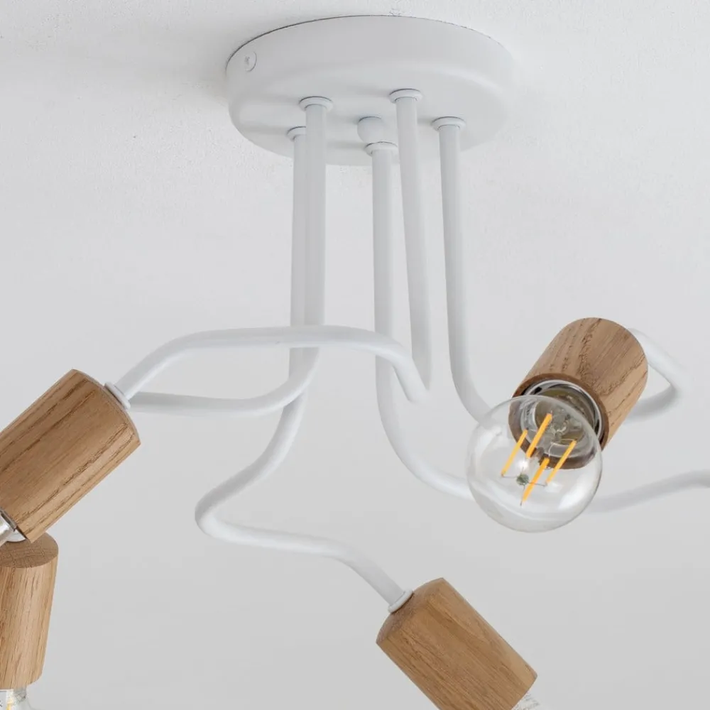Envostar Loftlamper > Joiy loftslampe 5-lys fordelt hvid/træ