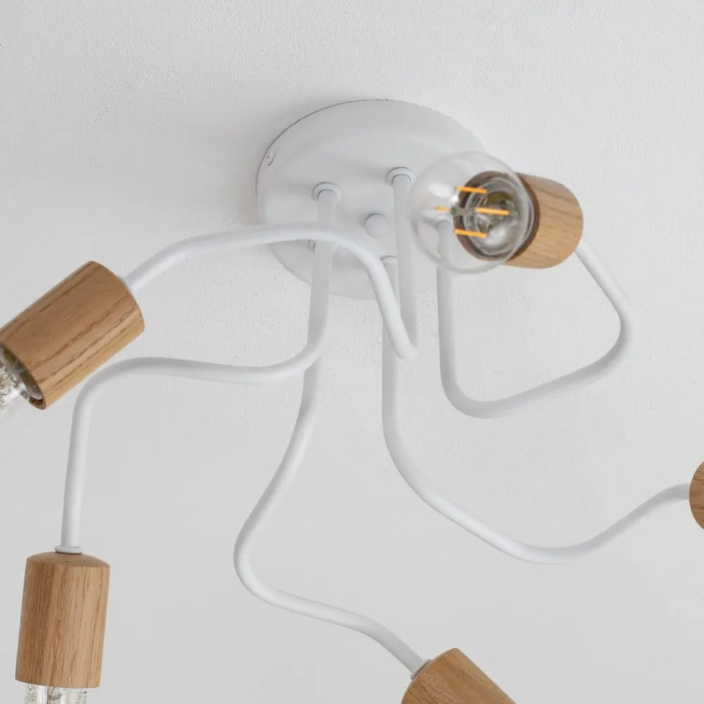 Envostar Loftlamper > Joiy loftslampe 5-lys fordelt hvid/træ