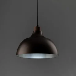Envostar Pendellamper > Kaitt hængelampe, brun, Ø 34 cm, trædetaljer