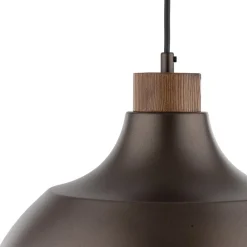 Envostar Pendellamper > Kaitt hængelampe, brun, Ø 34 cm, trædetaljer
