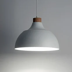 Envostar Pendellamper > Kaitt hængelampe, hvid, Ø 34 cm, trædetaljer