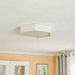 Loftlamper ^ Envostar loftlampe Hagen, hvid fyrretræ