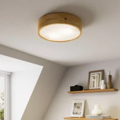 Loftlamper|Loftlamper ^ Envostar loftlampe Kerio, Ø 37 cm, naturligt egetræ