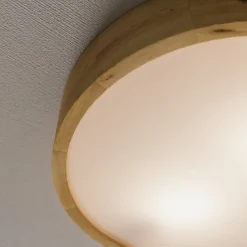 Loftlamper|Loftlamper ^ Envostar loftlampe Kerio, Ø 37 cm, naturligt egetræ
