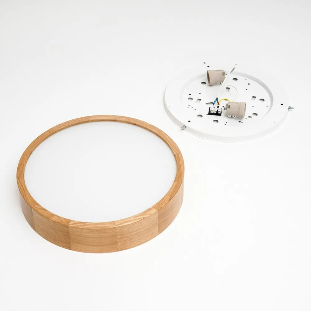 Loftlamper|Loftlamper ^ Envostar loftlampe Kerio, Ø 37 cm, naturligt egetræ