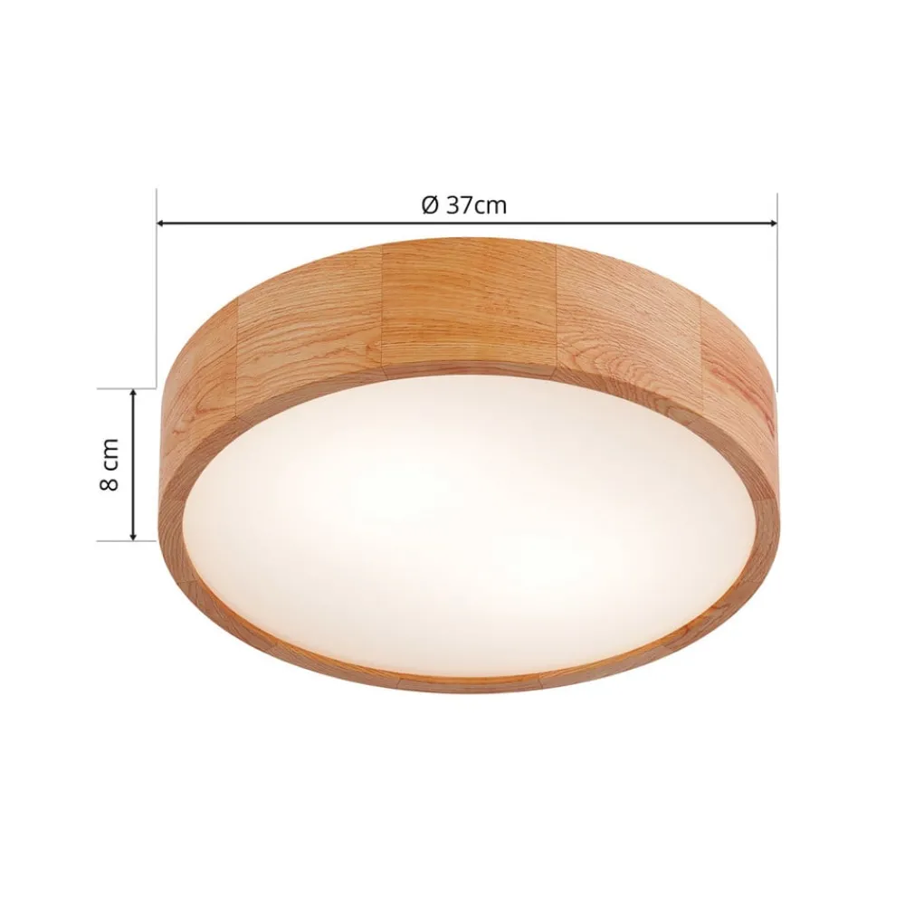 Loftlamper|Loftlamper ^ Envostar loftlampe Kerio, Ø 37 cm, naturligt egetræ