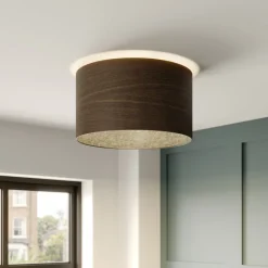 Bæredygtige Lamper ^ Envostar loftslampe i finér røget eg Ø 40cm