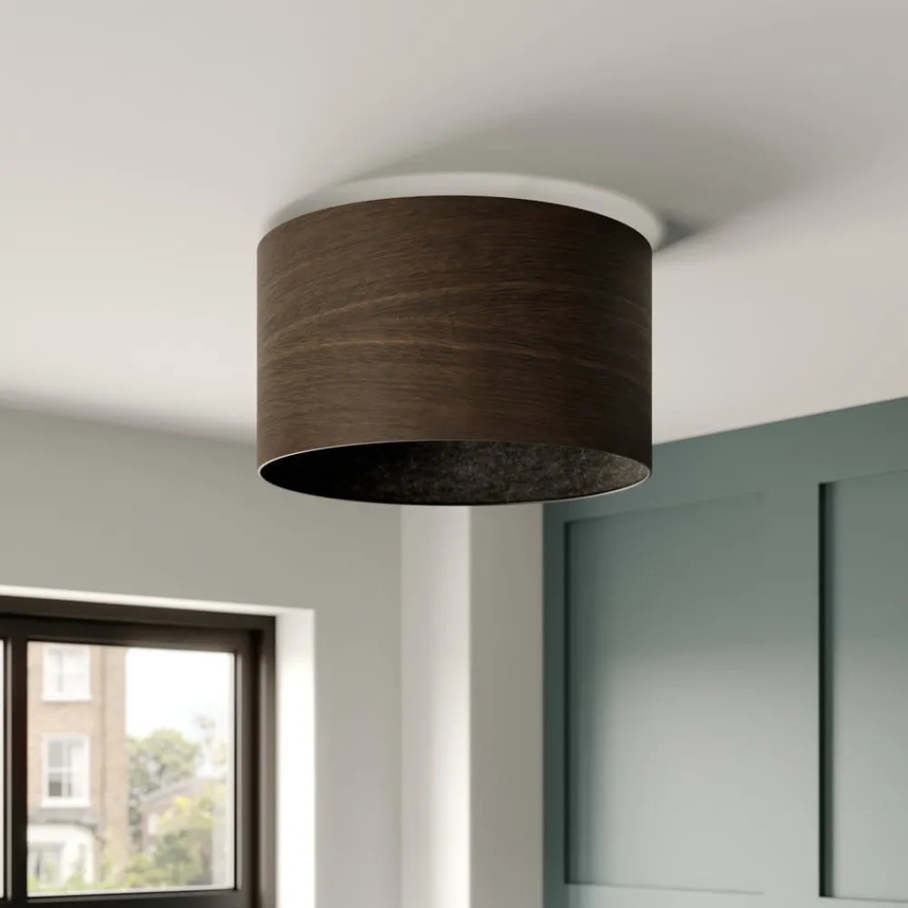 Bæredygtige Lamper ^ Envostar loftslampe i finér røget eg Ø 40cm