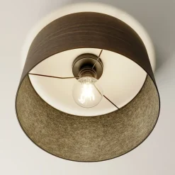 Bæredygtige Lamper ^ Envostar loftslampe i finér røget eg Ø 40cm