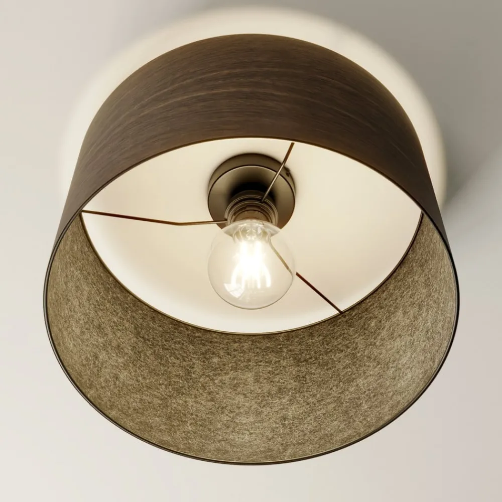 Bæredygtige Lamper ^ Envostar loftslampe i finér røget eg Ø 40cm