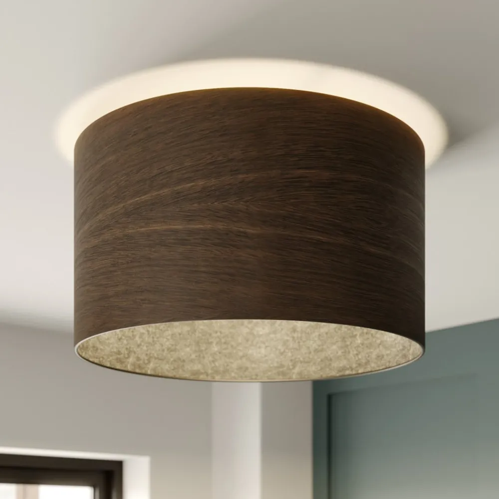 Bæredygtige Lamper ^ Envostar loftslampe i finér røget eg Ø 40cm