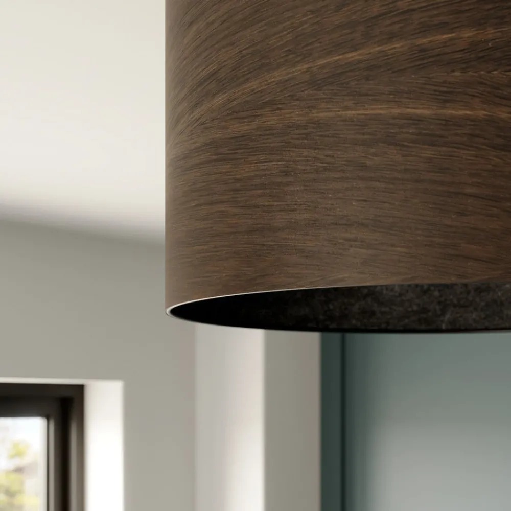 Bæredygtige Lamper ^ Envostar loftslampe i finér røget eg Ø 40cm