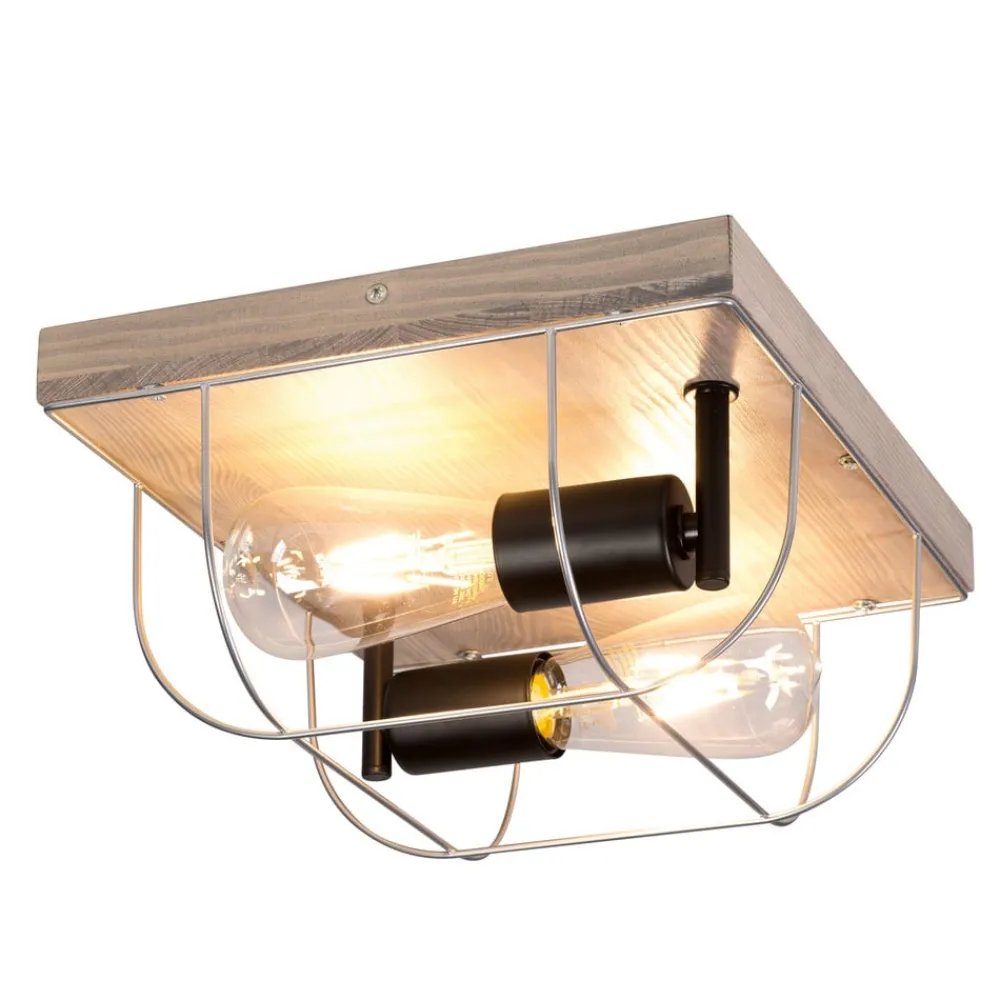 Bæredygtige Lamper ^ Envostar Neptuna loftslampe, firkantet, 2-lys.