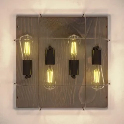 Bæredygtige Lamper ^ Envostar Neptuna loftslampe, firkantet, 4-lys.