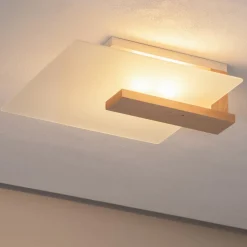 Loftlamper|Loftlamper ^ Envostar Peach Puff loftlampe med glas, træ