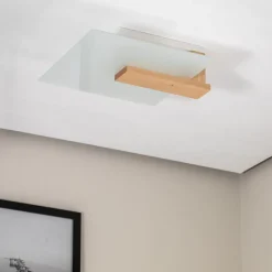 Loftlamper|Loftlamper ^ Envostar Peach Puff loftlampe med glas, træ