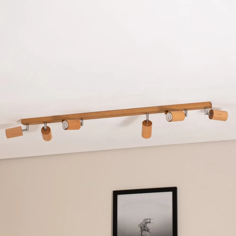 Envostar Loftlamper|Loftlamper > Peach Puff loftspot træ cylinder 6 lk