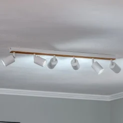 Envostar Loftlamper|Spotlights > Tino loftspot med 6 lyskilder hvid/træ