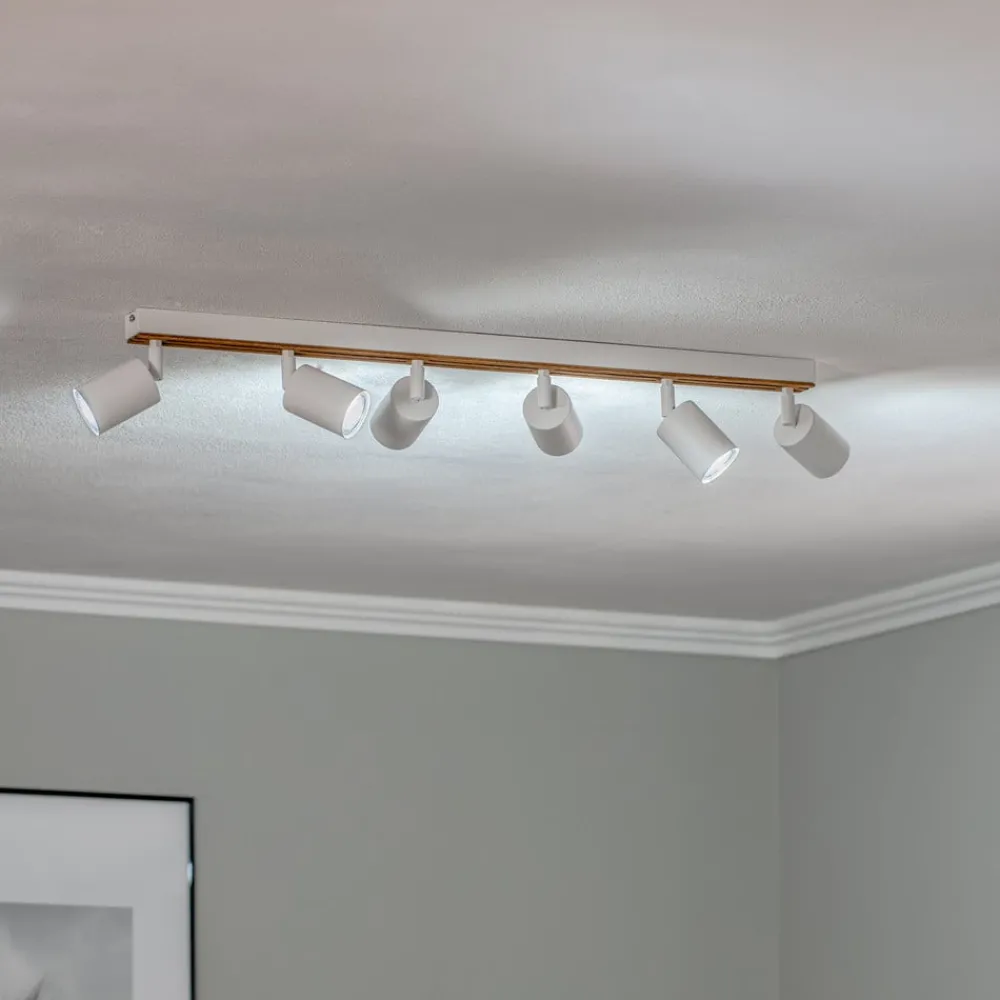 Envostar Loftlamper|Spotlights > Tino loftspot med 6 lyskilder hvid/træ