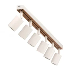Envostar Loftlamper|Spotlights > Tino loftspot med 6 lyskilder hvid/træ