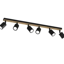 Envostar Loftlamper|Spotlights > Tino loftspot med 6 lyskilder, sort/træ