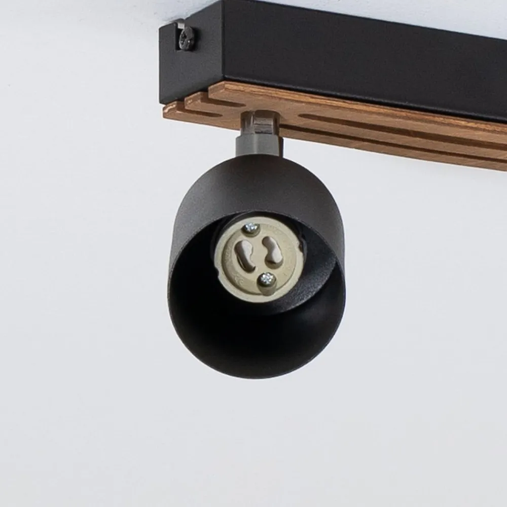 Spotlights ^ Envostar Tino loftspot med 4 lyskilder, sort/træ