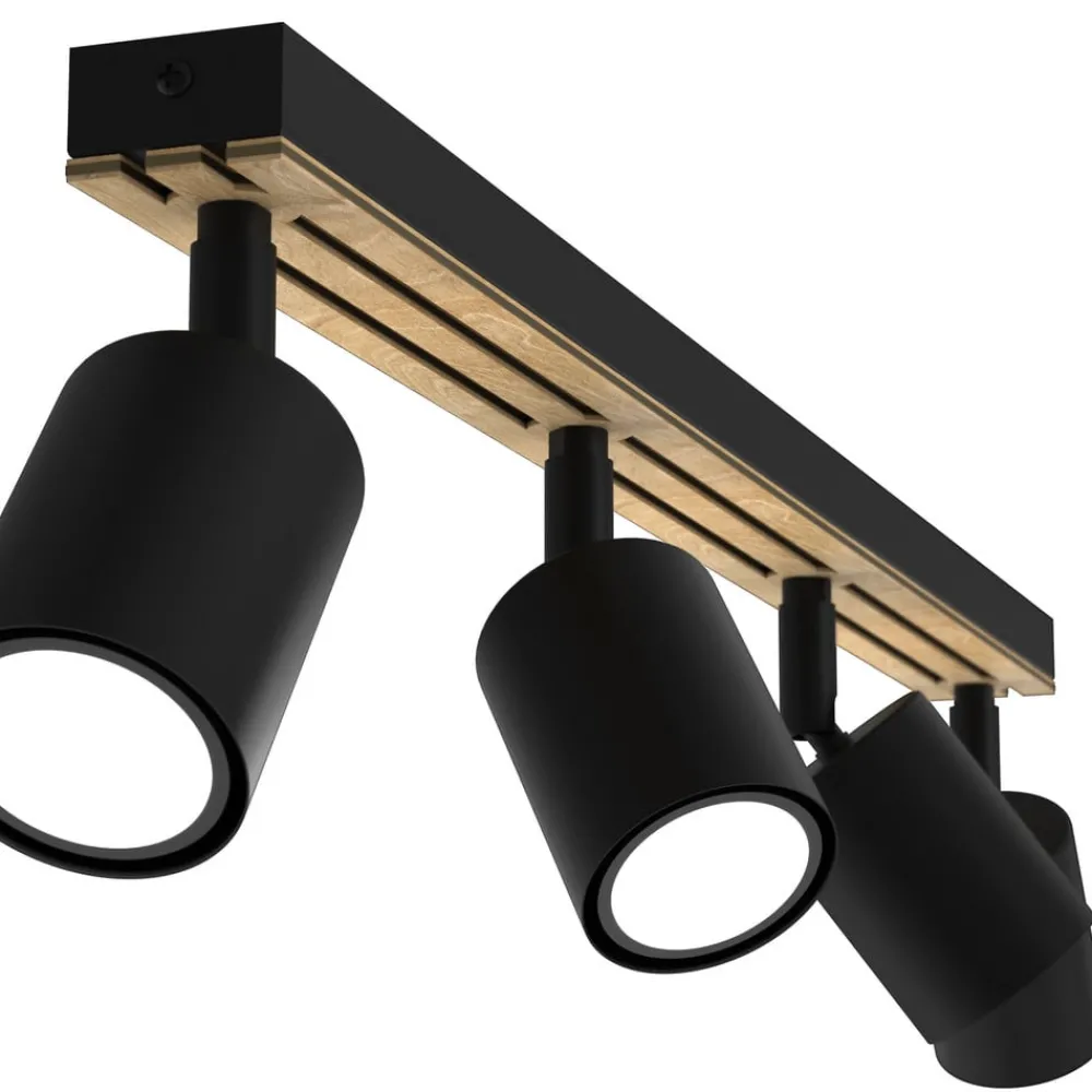 Spotlights ^ Envostar Tino loftspot med 4 lyskilder, sort/træ