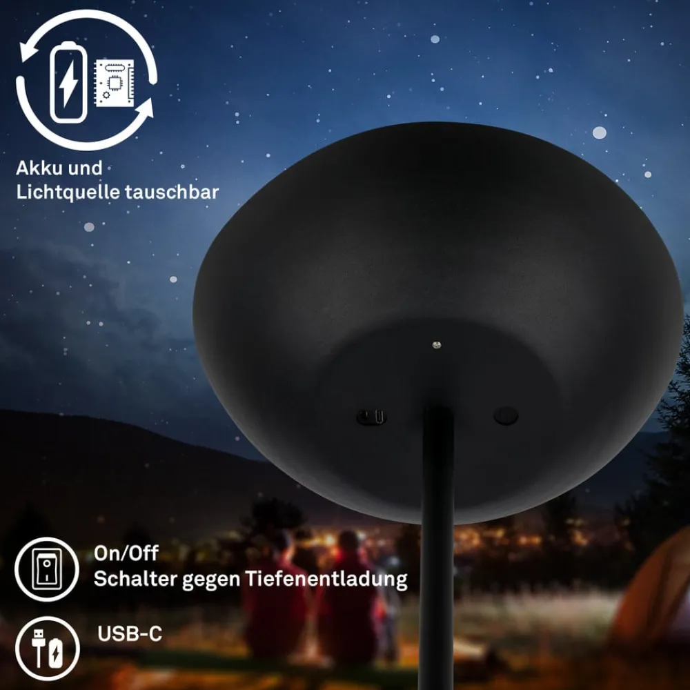 Briloner Gulvlamper > Estate LED-gulvlampe, sort, touchdæmper, USB-kabel