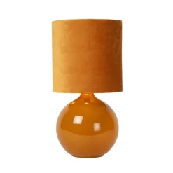 Bordlamper ^ Lucide Esterad bordlampe, okker, Ø 24 cm, højde 47 cm, glas