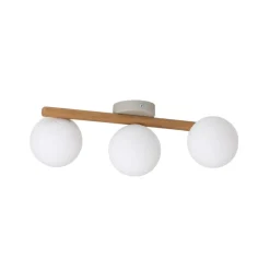 TK Lighting Loftlamper|Loftlamper > Estera loftlampe, opalglas, træ, 3 lyskilder