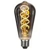 STAR TRADING Dæmpbar Led-Pære|Filament Pære > E27 ST64 2 W rustik LED-pære, filament 2.100 K røg