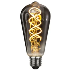 STAR TRADING Dæmpbar Led-Pære|Filament Pære > E27 ST64 2 W rustik LED-pære, filament 2.100 K røg