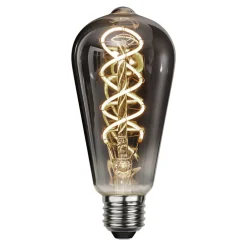 STAR TRADING Dæmpbar Led-Pære|Filament Pære > E27 ST64 2 W rustik LED-pære, filament 2.100 K røg